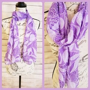 ♡♡ Purple Scarf with Seashell Print